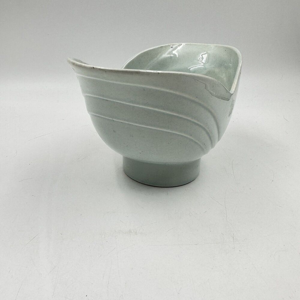 Vintage Paul Thornhill Pottery Blue Vase - Bowl Art Deco Art Planter - TP USA - Picture 4 of 9